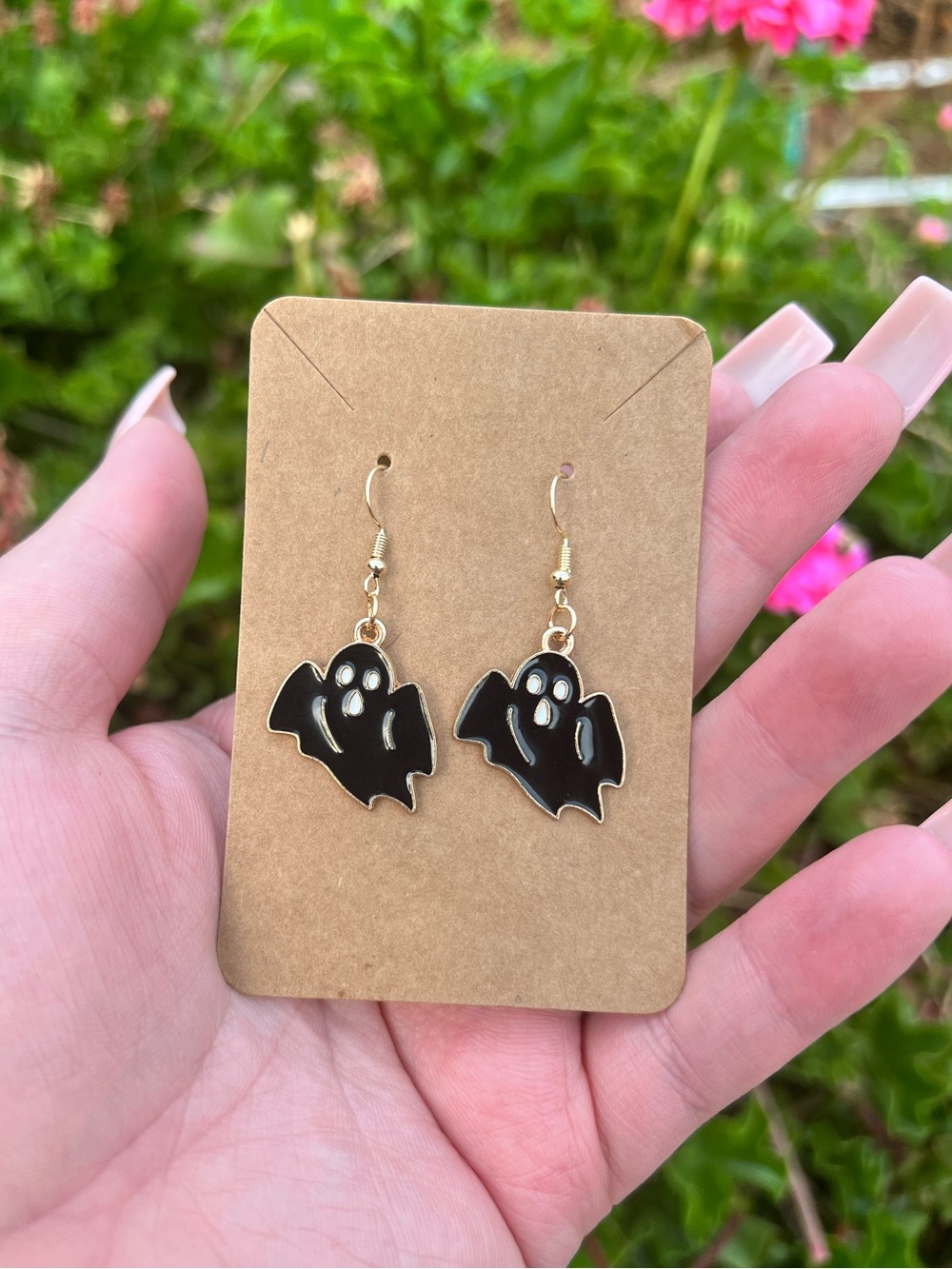BLACK GHOST DANGLE EARRINGS